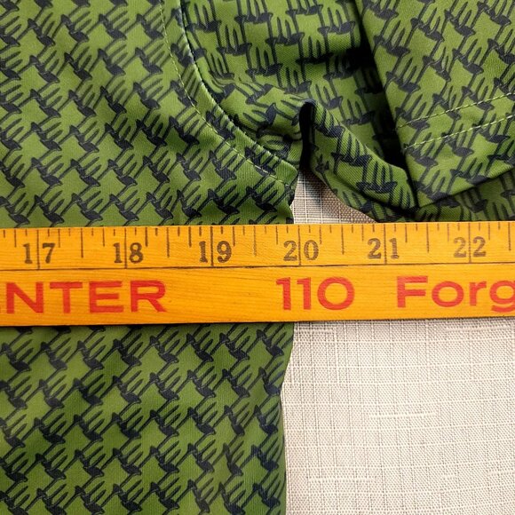 Walter Hagen Mens Small Performance 11 Golf Polo Houndstooth Print Olive Green - Picture 8 of 10